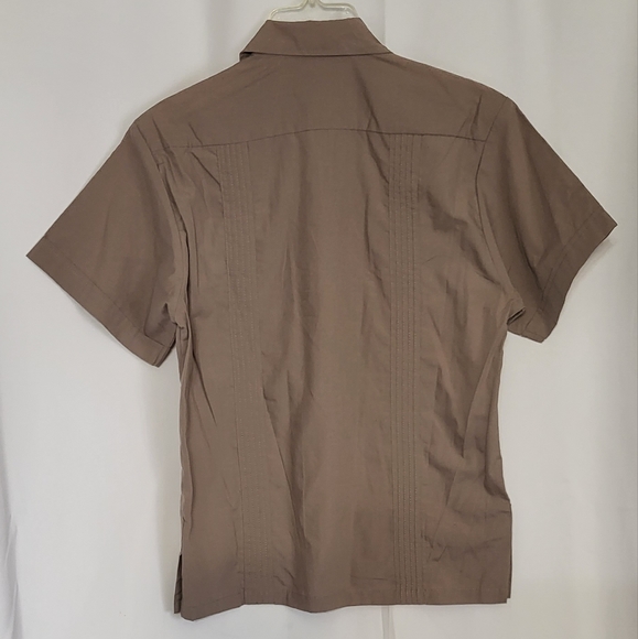Oscar Kids Boys Brown Short Sleeve Button Up Shirt Size Large (10)- Brand New - Picture 5 of 6